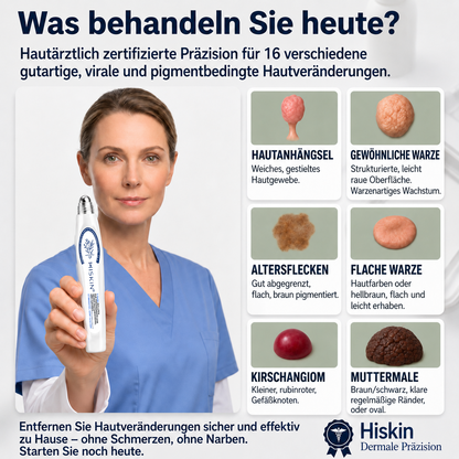 HISKIN®👩‍⚕️ 7-Tage-Hautmakel- & Hautanhängsel-Entferner Schmerzfreier Rollerball-Stift zur schonenden Entfernung von Hautanhängseln und Hautflecken – narbenfrei💛
