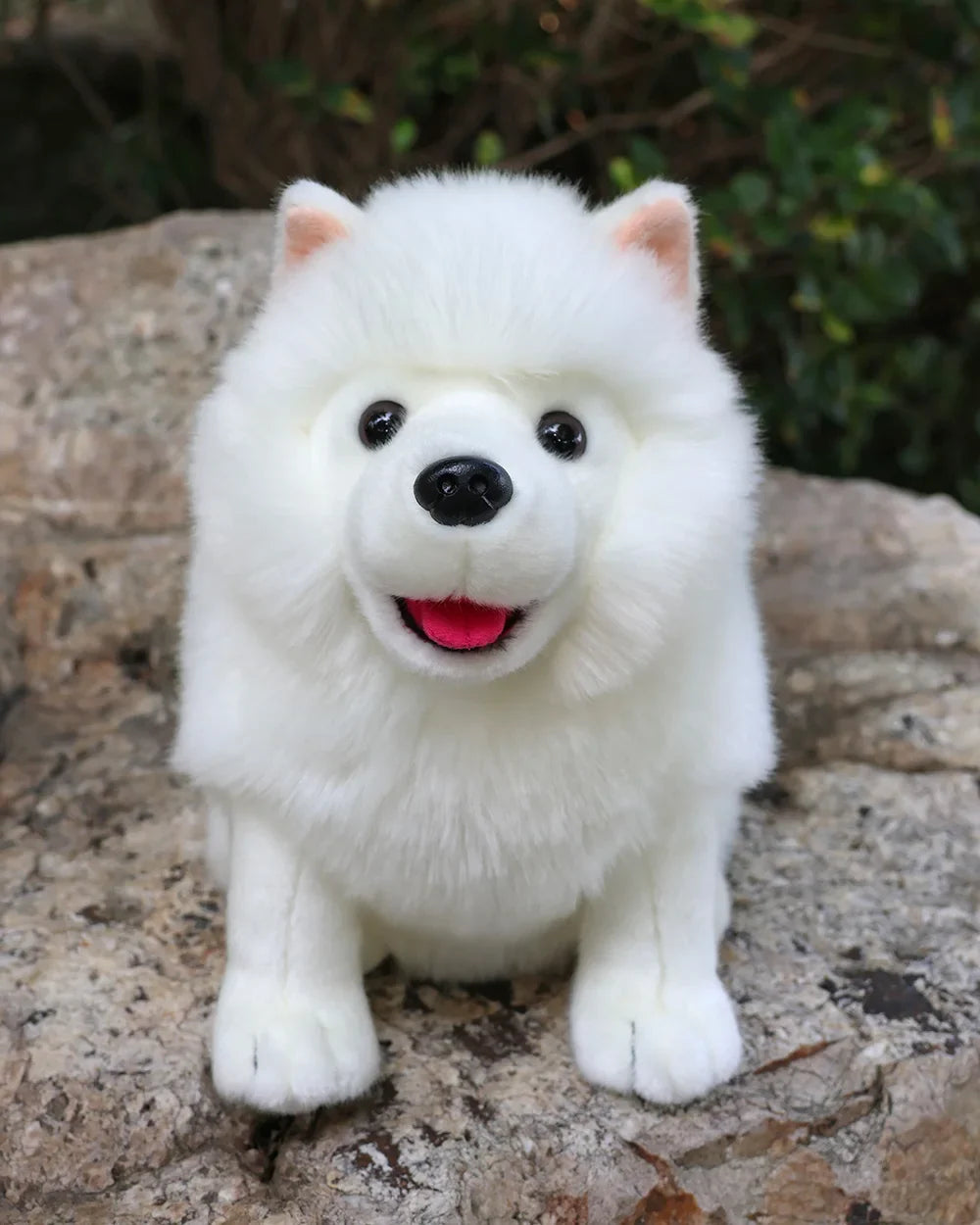 Samoyed Figure 28cm Lifelike Samoyed Stuffed Toys Cute Realistic White Dog Plush Toy ...